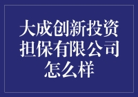 大成创新投资担保有限公司怎么样