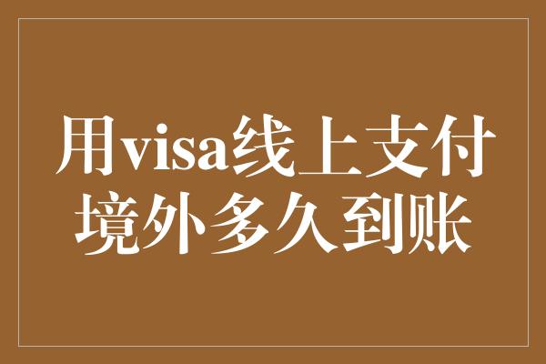 用visa线上支付境外多久到账